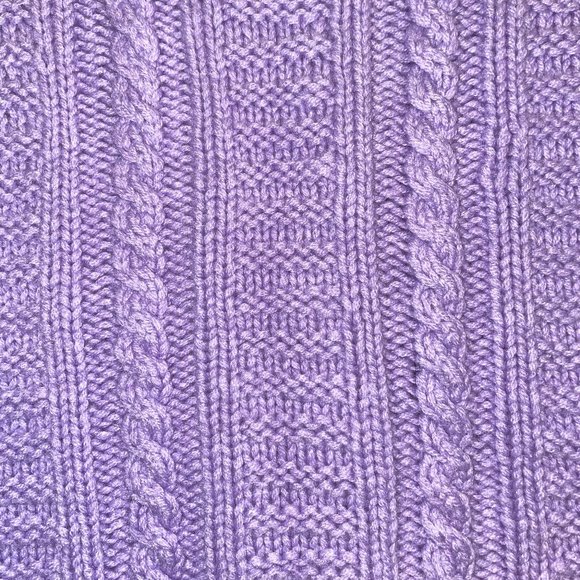 TSE Cashmere Cable Knit Purple Cardigan Sweater Size M Lightweight Button - Picture 8 of 12